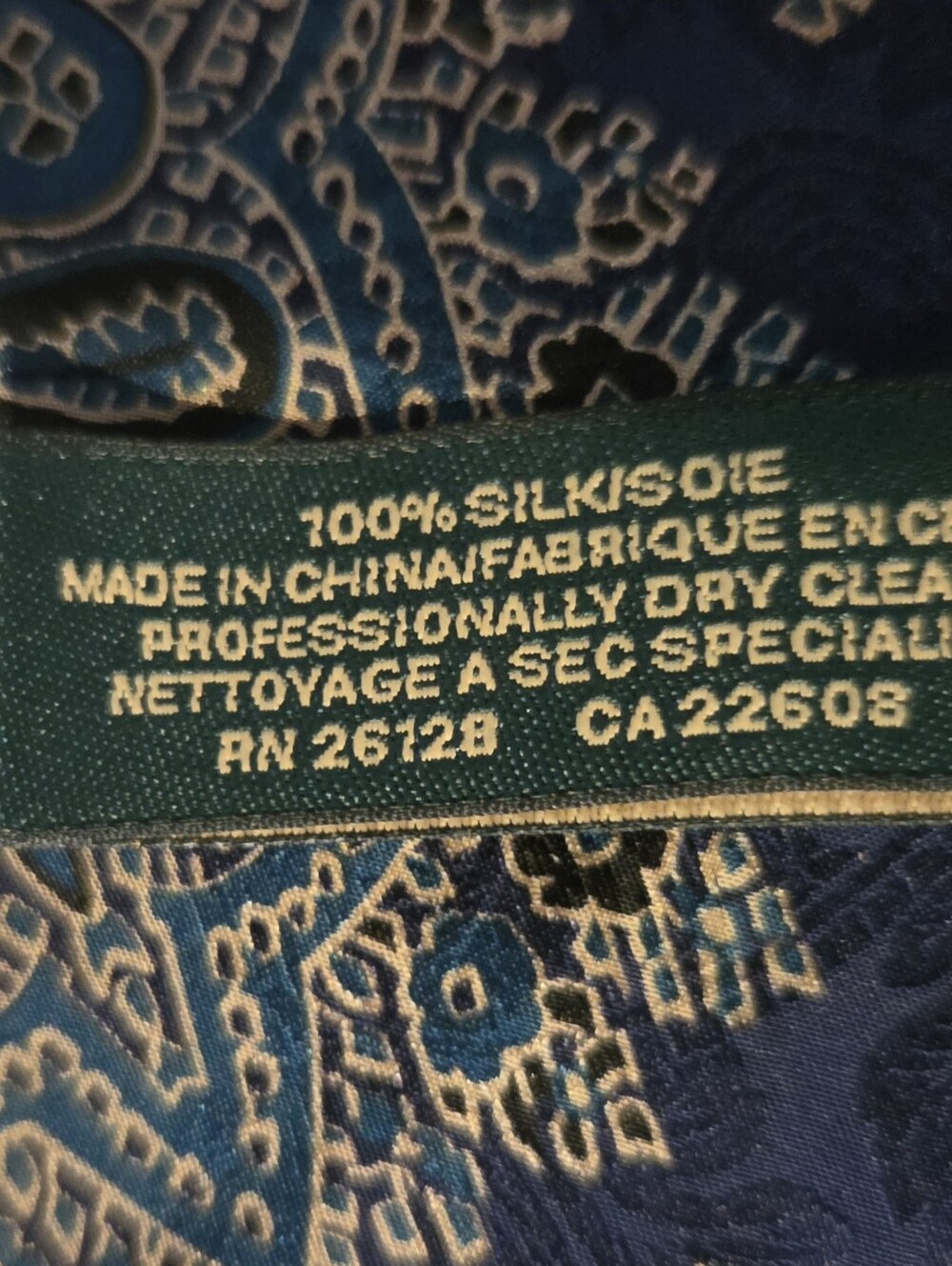 Lauren Ralph Lauren Blue Paisley Silk Neck Scarf